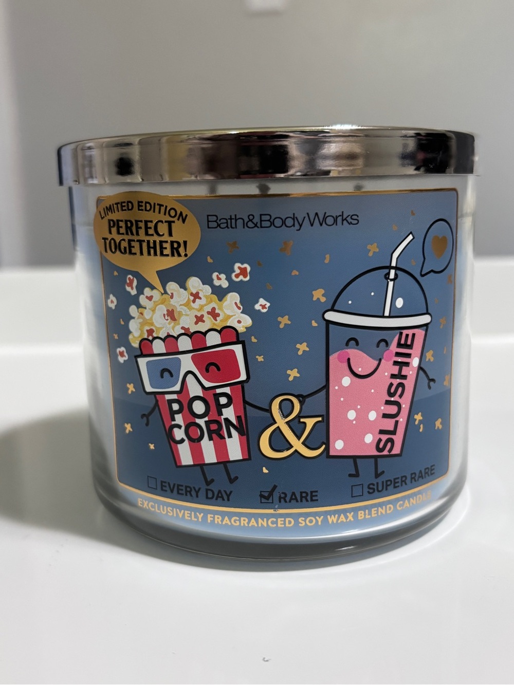 Bath & Body Works Popcorn & Slushie 3-Wick Candle Limited Edition Rare 14.5 oz
